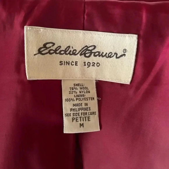 Eddie Bauer Women's Red Toggle Wool Coat, Size Petite Medium - Picture 6 of 7